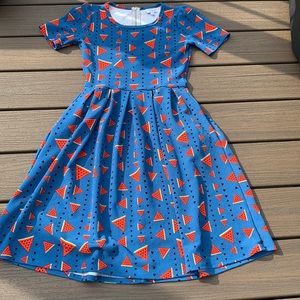 LuLaRoe XS Amelia Watermelon Dress